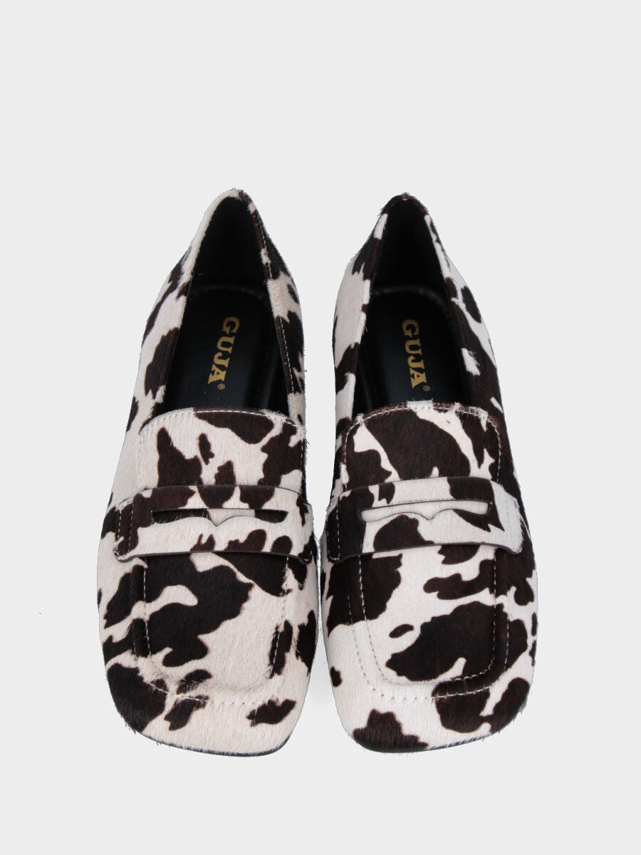 Mocassino in cavallino muccato con mascherina a bocca di leone