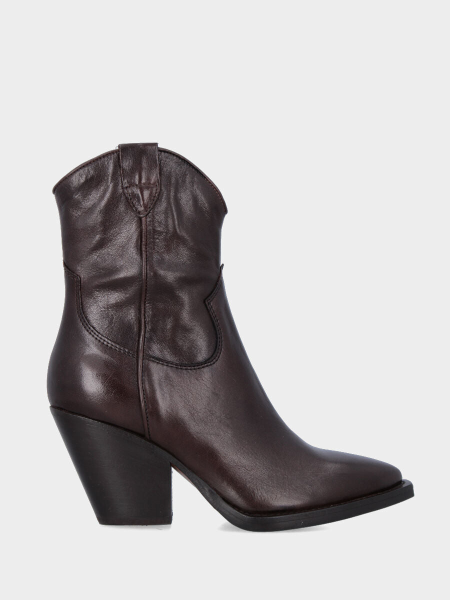 Camperos a stivaletto in vitello testa di moro semi tubo