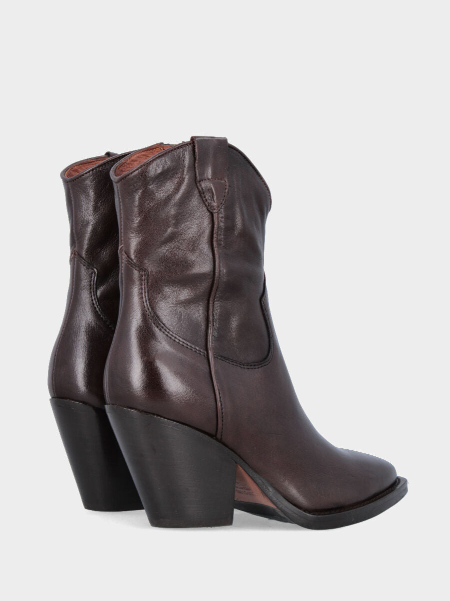 Camperos a stivaletto in vitello testa di moro semi tubo