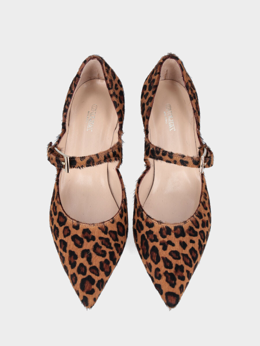 Mary Jane in cavallino maculato con scollo sagomato