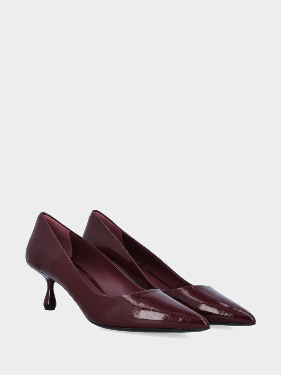 Décolleté in verlux bordeaux con tacco a calice