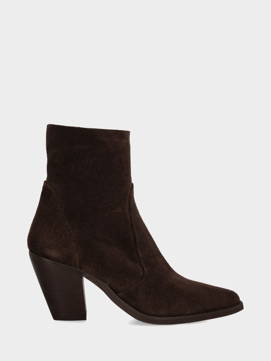 Camperos in crosta testa di moro con tacco monoblocco