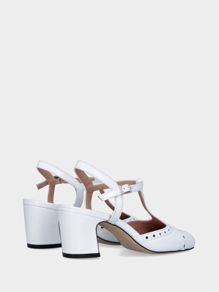 Sandalo in vitello abrasivato bianco con cinturini charleston