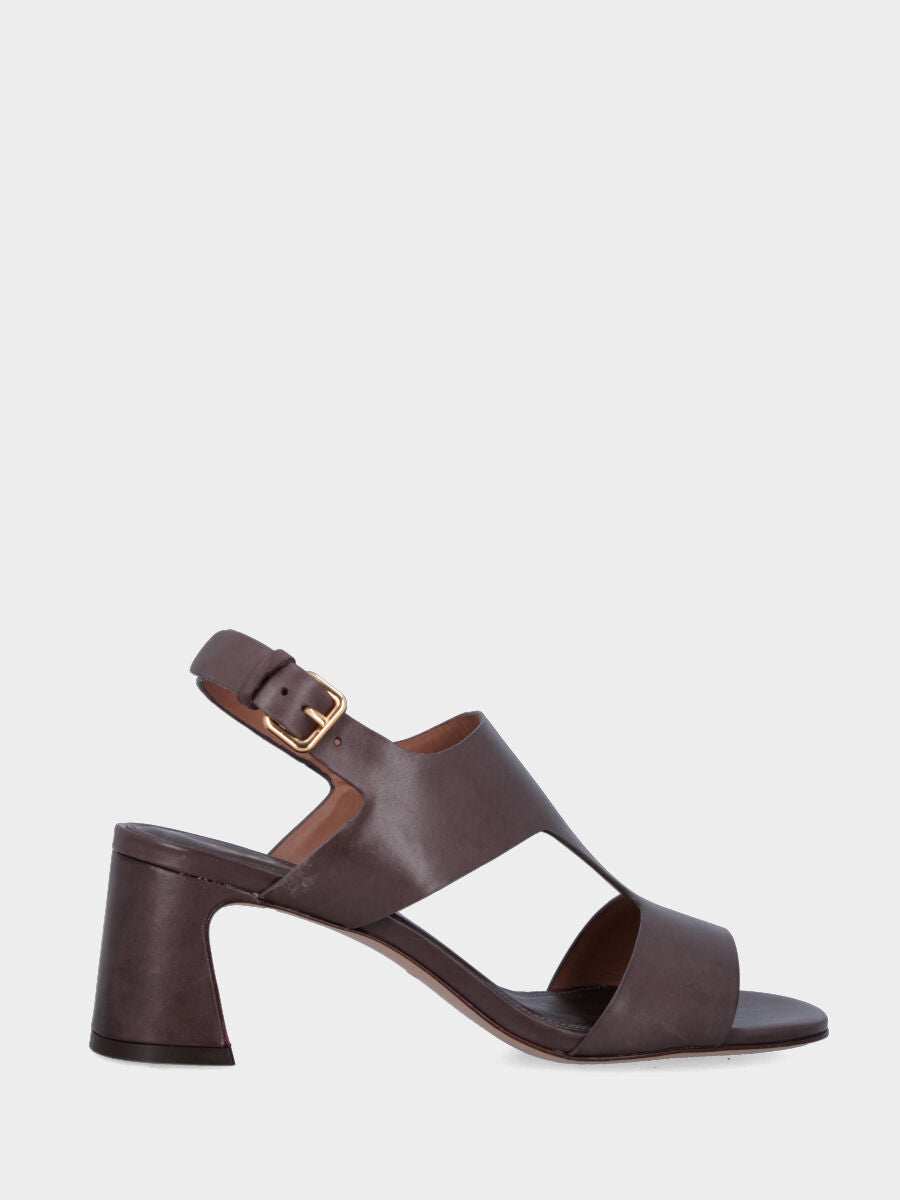 stivaletto tacco 90mm largo con plateau di 40mm, punta quadrata stondata, con bordatura lungo la vaschetta e cerniera lato interno, suola in cuoio