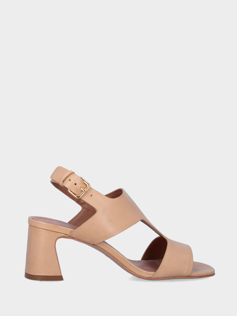 stivaletto tacco 90mm largo con plateau di 40mm, punta quadrata stondata, con bordatura lungo la vaschetta e cerniera lato interno, suola in cuoio