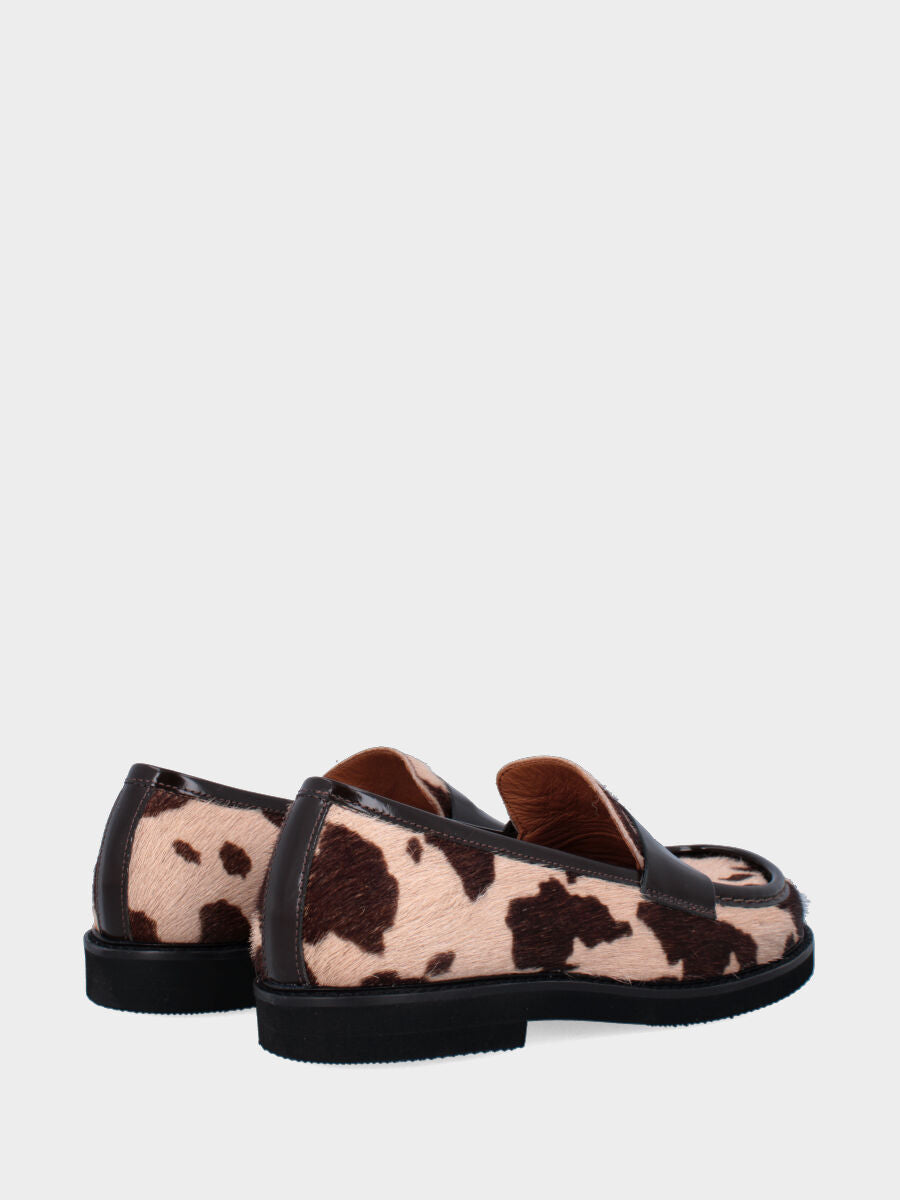 Mocassino in cavallino muccato color cammello