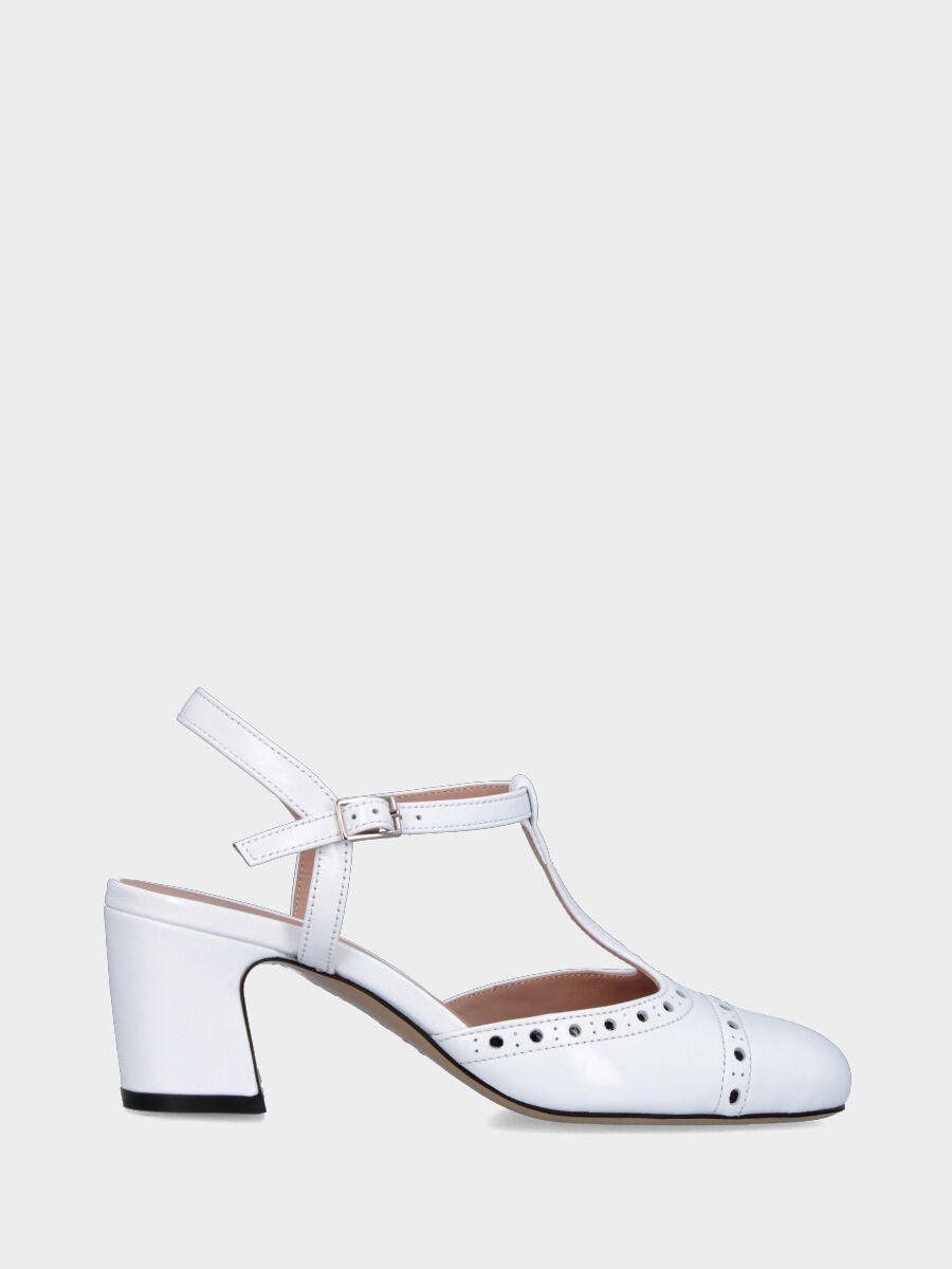 Sandalo in vitello abrasivato bianco con cinturini charleston