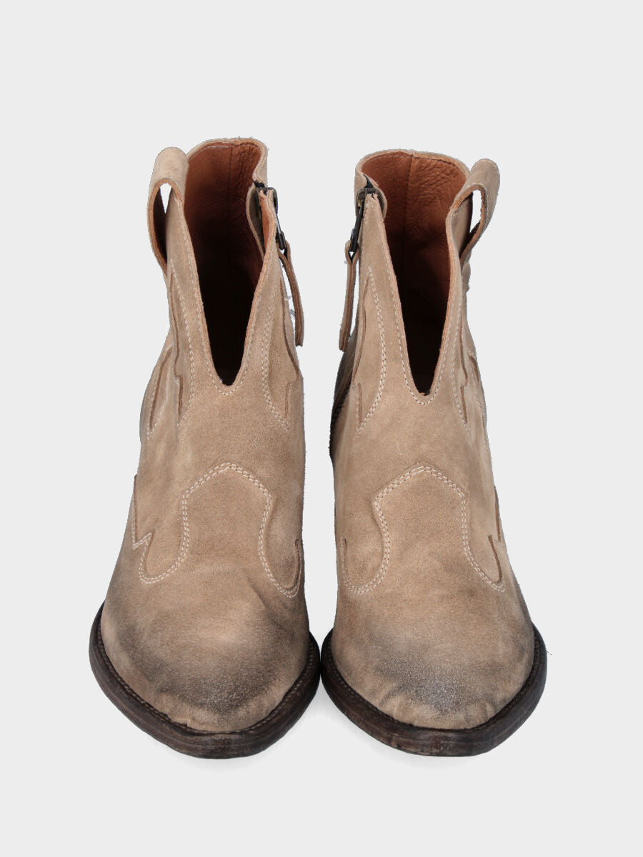 Camperos a tronchetto con cerniera, intagli e tacco 60 mm